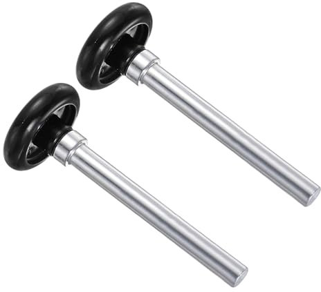 Kozelo 2 Stück Nylon Garagentorrollen - [1,8 Zoll x 4,25 Zoll Stiel] Leise abgedichtete Standard-Garagentorrollen für die Verwendung als Ersatz für 2-Zoll-Schienen, Schwarz