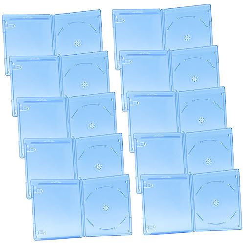 SWOOMEY 10stücke Teiliges Cd DVD Aufbewahrungsboxen Klare Tragbare Kunststoff-hüllen Für Und DVDs Langlebig Und Sicher Zur Speicherung Schutz Ihrer Medien Blau