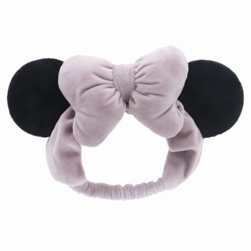 Disney Minnie Mouse inspiriertes Kosmetik-Haarband von PARSA Beauty - elastisches Haarband mit Schleife und Ohren, weiches Stirnband für Gesichtsreinigung, Beauty-Routine und Make-up, bequem