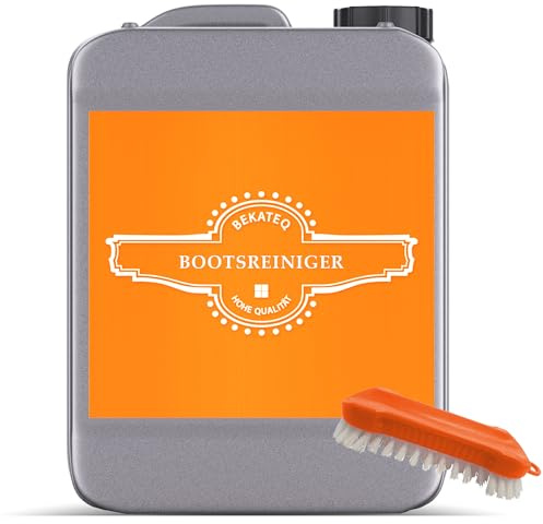 BEKATEQ Bootsreiniger Set Konzentrat + Bürste Yachtreiniger - Reiniger & Entferner von Öl, Fett, Ruß, Teer auf Holz, GFK, Farbanstriche, Metall - Schiffsrumpfreiniger, Schiffsreiniger BE-716 (10l)