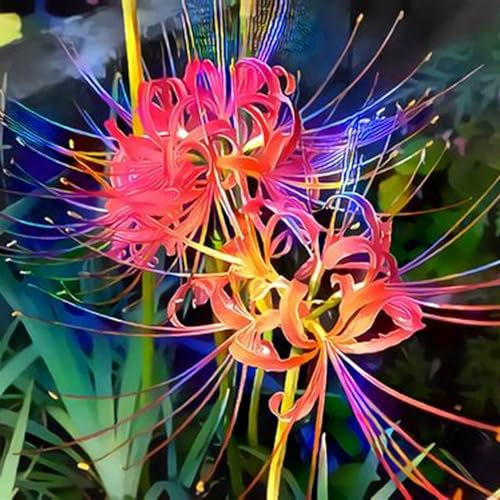 Lycoris radiata bulbos,Llirio araña,Embellecer el entorno,Hortícola ornamental,Fuerte vitalidad,Bulbos subglobosos,Flor herbácea Perenne,Resistente,lirio araña blanco,Paisajismo.- 2bulbos-A