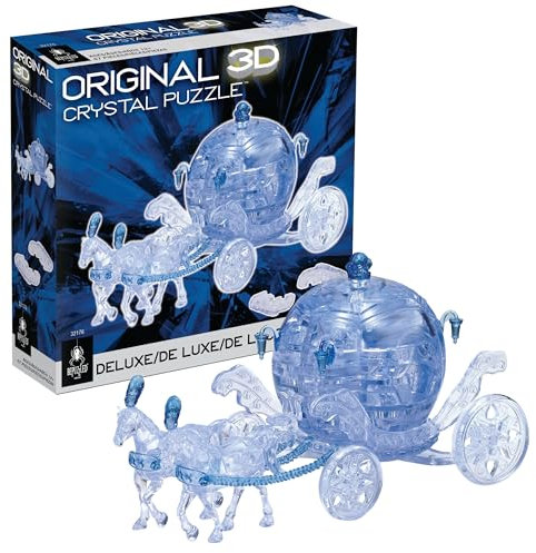 BePuzzled Blue Royal Carriage Deluxe Original 3D-Kristall-Puzzle, perfekt für Puzzler ab 12 Jahren, anspruchsvoll zu vervollständigen und schön zu präsentieren, sammeln Sie sie alle