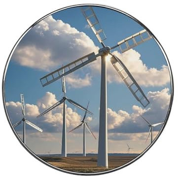 Windmills Fridge Magnets Strong Magnetic Refrigerator Sticker Round Magnet Fridge Door Sticker for Mailbox Garage Door Whiteboard Locker Home Office Decor