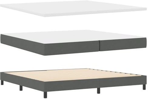 vidaXL Boxspringbett mit Matratze Dunkelgrau 200 x 200 cm Stoff, Verstellbares Bett, modernes Gestell, ergonomisch, Schlafmust-Haves, Boxspring, entspannende Lösung