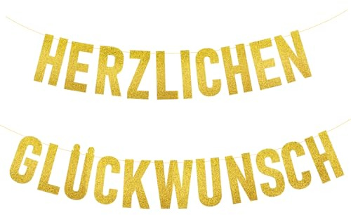 Glitzerbanner Lustige Banner,Herzlichen Glückwunsch Girlande,Partyzubehör für Geburtstag Abitur Abschluss Hochzeitsfeier