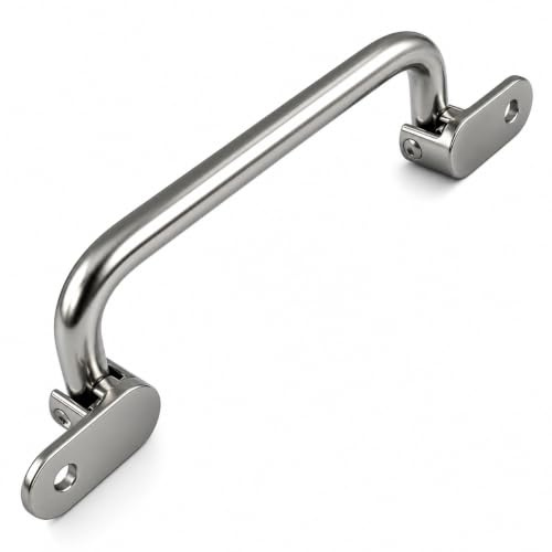 Klappgriff aus 304 Edelstahl, industrieller Schrankgriff, federbelasteter Türgriff mit komfortablem Griff (Lochabstand 158 mm)