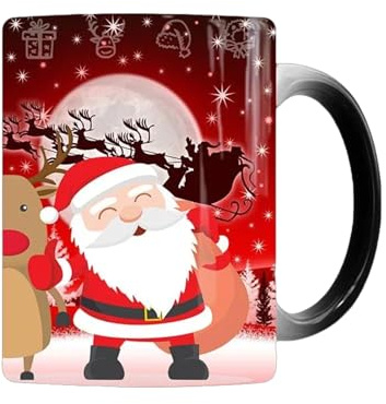 Mppchhn Heat Changing Christmas Coffee Mugs | Ceramic Water Mug,Coffee Mug Heat Sensitive, Magic Color Changing Cups, Funny Drinking Cup for Christmas