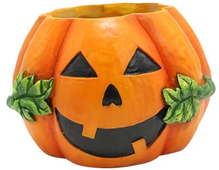 vreplrse Maceta Decorativa de Halloween con Forma de Calabaza, florero para un Toque Festivo, Maceta para el hogar, la Oficina, el Escritorio, decoración Halloween