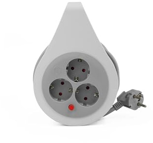 Kabeltrommel 10 m, 3×1,5 mm², 16 A, 230V, mit Thermoschutz, Schuko/2× Steckdosen, 1× USB-C, 1× USB-A
