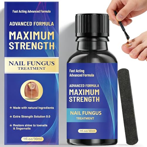 Extra Strong Fungal Nail Treatment for Toenails & Fingernails – Powerful Fungus Eliminator, Strengthens Damaged & Repairs Broken Nails, Anti-Fungal Renewal Solution to Restore Healthy Nails, 30 ml