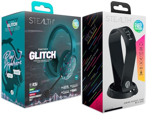 STEALTH Panther Glitch Headset and Stand Bundle