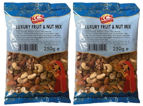 KCS Luxury Fruit & Nut Mix 250g Pack of 2 | Mixed Dried Fruits & Nuts | Suitable for Snacking, Sharing & Desserts | Fruit and Nut Selection | 2 x 250g Packs
