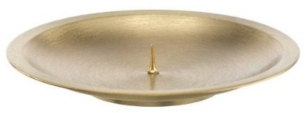 Kerzenteller aus Messing mit Dorn 8 cm Matt