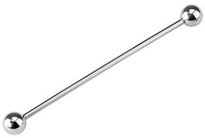 Paula & Fritz® Hantel UNIVERSAL Barbell Zungen-Piercing Industrial Ohr Silber Stahl Stabdicke 1,2mm Stablänge 30mm Kugelgröße 4mm