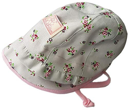 PICKAPOOH Mädchen Mütze Emma Bio-Baumwolle, Blume Grau, Gr. 44