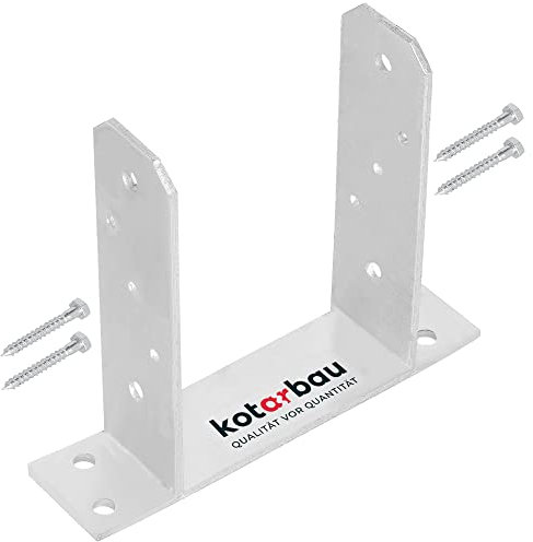 KOTARBAU® U-Pfostenträger 140 mm U-Form Pfostenträger zum Aufdübeln Vierkantholzpfosten Bodenplatte Pfostenträger Aufschrauben Feuerverzinkt Anker U Winkel Zaunpfosten Aufdübeln