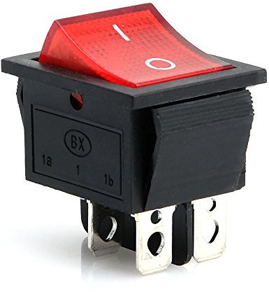 Folewr Kippschalter Wippschalter mit Licht, KCD4-201N, 4-polig, An/Aus, 2 Positionen, 250 V, DPST, 1/5/10 Stück