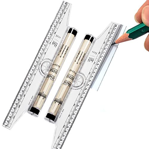 2 Stück Paralleles Rolling Lineal, Mehrzweck metrisches Parallel-Lineal,Messen Rollendes Lineal,Zeichnung Rolling Parallel Lineal 30cm,für Schule Büro Messlineal Werkzeug Art Zeichenwerkzeug