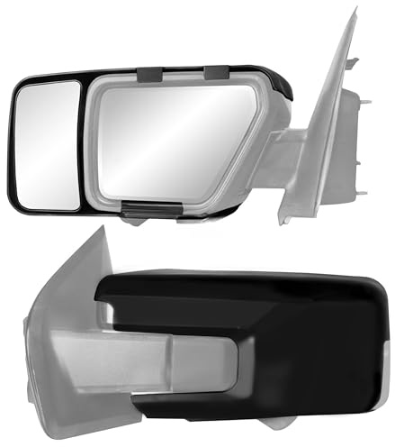 K Source Snap & Zap Custom Towing Mirror Pair for Ford F150, Black