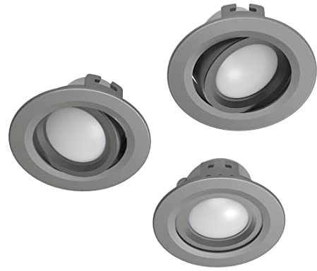 WLAN LED-Einbauspot, 5W, per Sprache/App steuern, verstellbar, 3er, S-Nick.