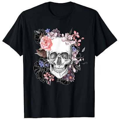 Totenkopf-T-Shirt mit Totenkopf-Motiv, für Damen, Mädchen, Herren T-Shirt