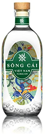 Sông Cài - Vietnam Floral Gin, Prodotto in Vietnam con l'Utilizzo di 5 Botaniche Locali, 45%, Bottiglia in Vetro da 700 ml