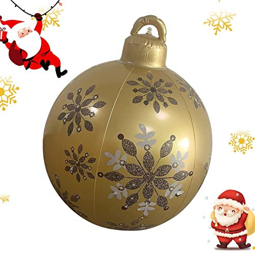 Riesige Weihnachtskugel 60 cm Aufblasbare Weihnachtskugel Weihnachtskugeln mit Pumpe PVC Outdoor Weihnachtsdekoration für Hausbaum Garten Rasen