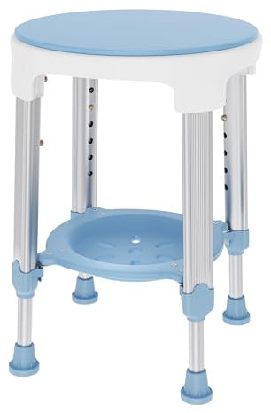 XMTECH 360° Drehbarer Duschhocker Duschstuhl Badehocker 42-54.5cm Höhenverstellbar Badhocker Duschhilfe Duschsitz Badsitz, max 150KG