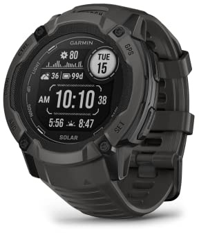Garmin Instinct 2X Solar, Rugged GPS Smartwatch, Built-in Flashlight, Solar Charging Capability, Multi-Band GNSS, Graphite
