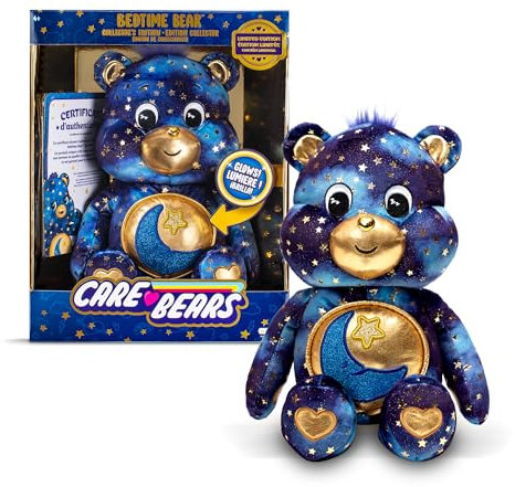 Basic Fun Care Bears Collector Edition Bedtime Bear - Niedliches Leuchtendes Plüschtier zum Sammeln, Plüschtier für Jungen und Mädchen