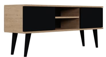 Petits-meubles Meuble TV 120 cm Toronto - Noir et Bois
