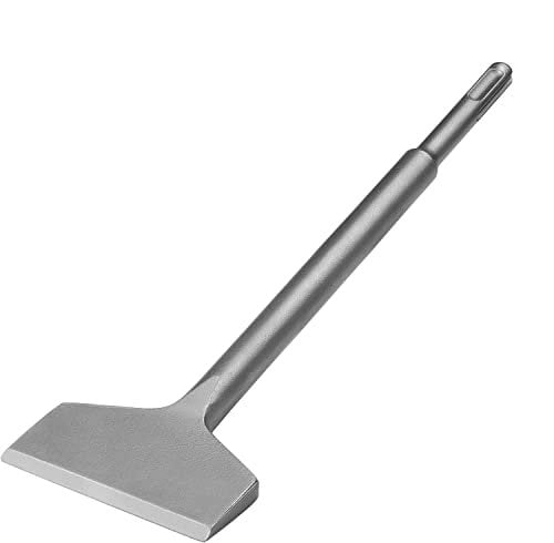 Nucraft SDS-Plus Tile Chisel, Wide Spade 250mm x 75mm, 15° Bent Scraper for Ceramic & Tile Removal