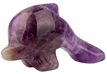 GAYEGF Adornos de jade de cristal natural con delfín para tallar animales