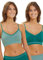 Billet Doux - Lot de 2 brassières sans Armatures - Zen Attitude - Femme - Vert Lierre/Creme + Vert Lierre - 46/48