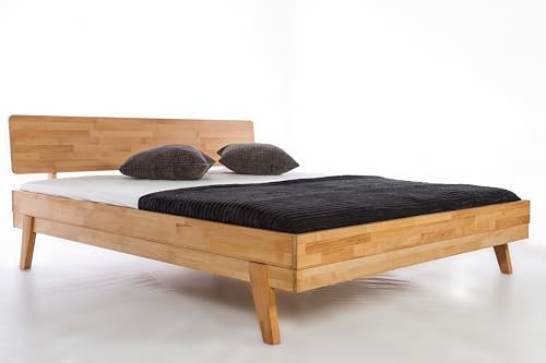 WOODLIVE DESIGN BY NATURE Massivholz-Bett Livia 200 x 200 cm aus Kernbuche, Einzelbett, Doppelbett