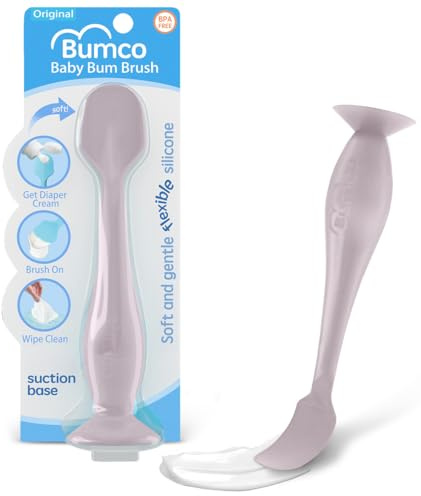 Baby Butt Brush - BPA Free Cream Spatula with Suction Base, Soft Flexible Silicone, Easy to Clean, Invented by Mom (Lavender)
