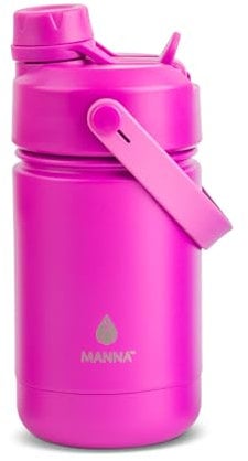 Manna Ranger Dual Insulated Stainless Steel Bottle - 12 Oz - Hot Pink Powder Coat