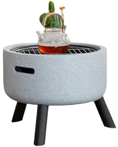 braciere da campeggio Inceneritore a legna in acciaio inossidabile Stufa a legna da campeggio esterna Tavolo esagonale Griglia for barbecue Braciere portatile pieghevole griglia di cottura rimovibile