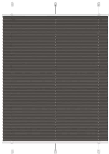 vidaXL Plissee Schwarz 105x100 cm Stoffbreite 104,4 cm Polyester