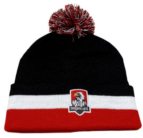 Skimütze mit Bommel in schwarz-weiß-rot, Deutsches Kaiserreich, Deutsches Reich, Beanie