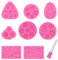 Lot de 8 moules à fleurs en silicone 3D avec 1 goutte à goutte rose pour gelée, fondant, chocolat, crème glacée, bougies, colle (rose)