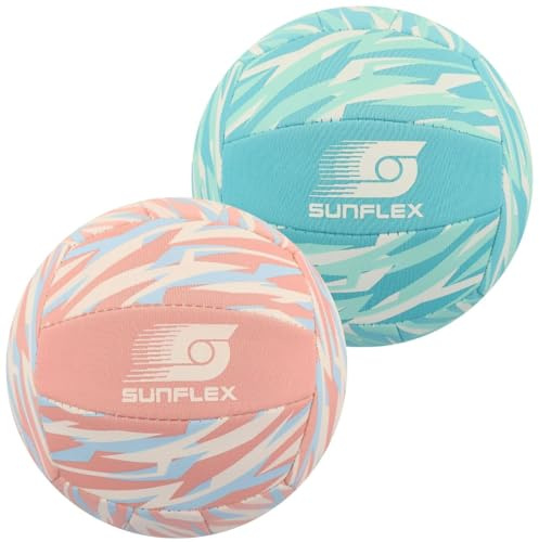 Sunflex® Beach- und Funball Size 3 Pastelflow Linie | Wasserfester Neoprenball mit rutschfestem Grip | Freizeitball für Strand, Pool & Garten | Leicht & robust | 128 g & Ø 15 cm | Kinder & Erwachsene
