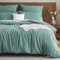 EMME Musselin Bettwäsche 100% Baumwolle, 135x200 Doppelte Sommer Bedding Bettwäsche-Sets mit Reißverschluss, 1er Set Bettbezug mit 1 Kissenbezüge 80x80 cm, Musselin Tagesdecke, ÖKO-TEX, Blaugrün