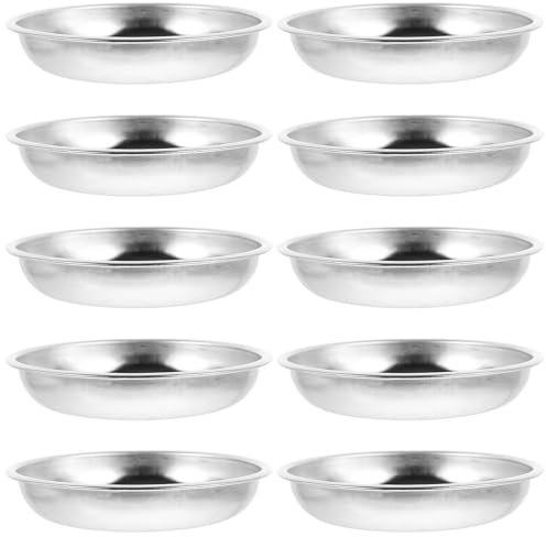 MUCKLILY Set di 10 mini vassoi per spezie in acciaio inox, per salse coreane, diametro 8 cm, piattini rotondi