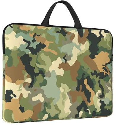 Laptoptasche, 35,6 cm (14 Zoll), Grün und Braun, Camouflage, Laptoptasche, Computer-Tragetasche, Notebook-Schutzhülle