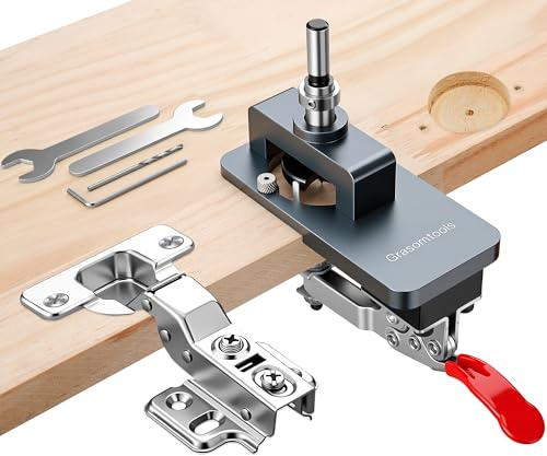 Dima per cerniera nascosta in metallo da 35MM con morsetto rapido, guida localizzatrice accurata per perforazione fori, strumento professionale per lavorazione del legno per montaggio cerniere di