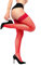 sofsy Medias de Rejilla Hasta el Muslo con Encaje – Red 5 – X-Large