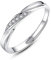 Josfeva Damen Trauringe Paar Ringe, 925 Sterling Silber Offen Verstellbar Partnerringe Verlobungsring Hochzeitsring Band Ring mit Weiß Zirkonia, Geschenk für Ehefrau Mann Freundin Freund
