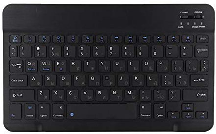 Wireless Bluetooth Keyboard, Universal Portable Ultra-Slim Russian Bluetooth Keyboard for Tablet PC Smartphone Compatible with IOS/Windows/Android, 10.1 Inch