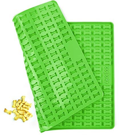 Collory® Mini Knochen (2cm) Silikon Backmatte, Backform für mini DIY Hundekekse und Leckerlis, Knochenbackform, Pralinenform, Antihaftend und Lebensmittelecht (BPA-Frei)